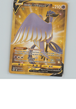 Pokemon TCG Galarian Articuno v 181/172 Brilliant Stars Gold Secret Rare Card - Image 1