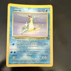 Pokemon Lapras 10/62 Fossil Holo Rare English HP80 1999 Wizards Card - Image 1