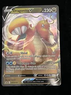 Pokemon TCG Dragonite v SWSH154 Promo Card Sword & Shield Black Star - Image 1