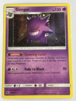 Gengar 38/111 Crimson Invasion 2017 Holo Rare Pokemon Card TCG LP/NM - Image 1