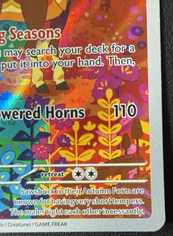 Pokemon TCG Sawsbuck Temporal Forces Illustration Rare Card 166/162 NM Condition - Image 4