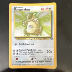 Pokemon Kangaskhan 05/64 Jungle Holo Rare English HP90 1999 Comet Punch Card - Image 1