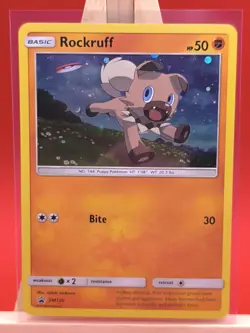 Rockruff SM120 Sun & Moon Holo Rare Black Star Promo Pokemon Card - Image 1