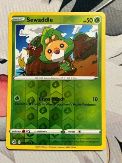 Pokemon Card TCG - Sewaddle - Fusion Strike - 9/264 - Reverse Holo Rare - Image 1