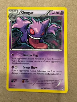 Pokemon TCG XY Breakthrough Gengar 60/162 Non-Holo Rare Card 2015 Lightly Played - Image 1