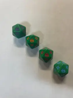 Teenage Mutant Ninja Turtles D20 Dice Set Green TMNT Dice Lot 4 - Image 1