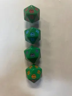 Teenage Mutant Ninja Turtles D20 Dice Set Green TMNT Dice Lot 4 - Image 1