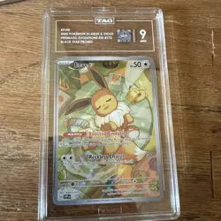 Pokemon Prismatic Evolutions -SVP Eevee 173 Black Star Promo Graded TAG 9 - Image 1