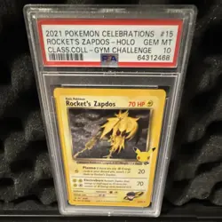 2021 POKEMON CELEBRATIONS: CLASSIC COLLECTION #15 ROCKET'S ZAPDOS HOLO PSA 10 - Image 1