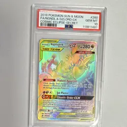 Naganadel & Guzzlord GX Pokemon TCG Sm-Cosmic Eclipse 260/236 Rainbow PSA 10 - Image 1