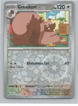 Pokemon Journey Together Reverse Holo 132/159 Greedent - Image 1