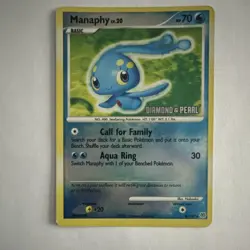 Pokemon Manaphy 70HP Promo Reverse Holo Burger King D&P 9/130 2007 Eng - Image 1
