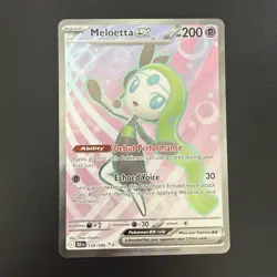Pokemon Card Meloetta Ex 159/086 Black Bolt Full Art Ultra Rare NM - Image 1