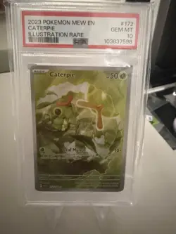 2023 Pokemon Mew EN Caterpie SIR Psa 10 - Image 1