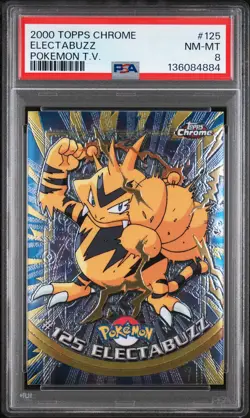 2000 TOPPS CHROME POKEMON T.V. #125 ELECTABUZZ PSA 8 - Image 1