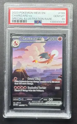 2023 POKEMON MEW EN-151 SPECIAL ILLUSTRATION RARE #199 CHARIZARD EX PSA 10 - Image 1