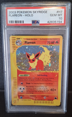 PSA 10 Skyridge Flareon Holo Swirl H7/H32 Pokemon 2003 WOTC - Image 1