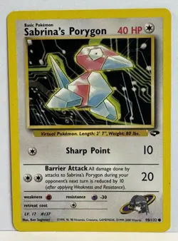 Pokemon TCG: Sabrina's Porygon 98/132 Gym Challenge Regular-WOTC-LP - Image 1