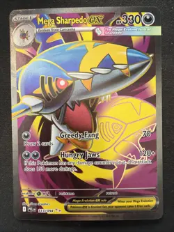 Pokemon TCG Mega Sharpedo ex 113/094 Full Art Ultra Rare Phantasmal Flames - Image 1