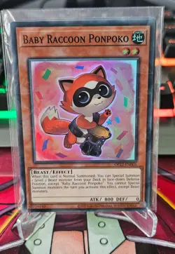 Baby Raccoon Ponpoko, OP22-EN005, Super Rare, Unlimited Edition Yu-Gi-Oh! - Image 1