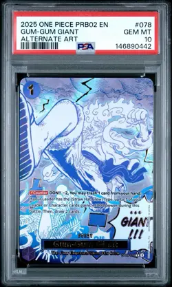One Piece Gum Gum Giant Manga Event OP09-078 English, PSA10, Gem MT - Image 1