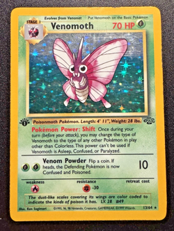 1st Edition Venomoth 13/64 Jungle Pokemon Card Holo Foil Rare HP - Image 1