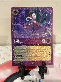 Disney Lorcana Glimmer Foil Elsa The Fifth Spirit EN-5 Promo Card - Image 1