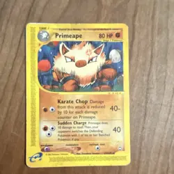 Pokemon Primeape 29/147 Aquapolis Rare Reverse Holo 80 HP Stage 1 Card - Image 1