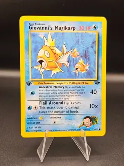Giovanni's Magikarp 73/132 LP 1st Edition Gym Challenge Pokemon Card! - Image 1