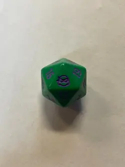Teenage Mutant Ninja Turtles D20 Dice Green Purple TMNT RPG Gaming Die - Image 1