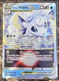Pokemon 2022 Silver Tempest Alolan Vulpix VSTAR 34 NM or Better - Image 1