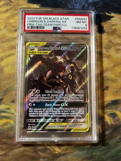 2020 Pokemon Sun & Moon Umbreon & Darkrai GX SM241 Promo PSA 8 - Image 1