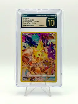2023 POKEMON CROWN ZENITH SR SECRET RARE PIKACHU 160/159 CGC PRISTINE 10 - Image 1