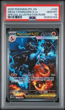 Pokemon 2025 Mega Charizard X EX 125 Phantasmal Flames SIR GEM MINT PSA 10 - Image 1