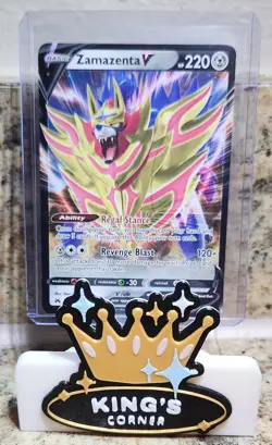 Pokemon 2 Card V Lot, Zamazenta v #98, Zacian #95 Crown Zenith - Image 5