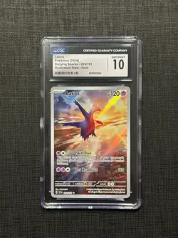 2024 POKEMON SURGING SPARKS ILLUSTRATION RARE HOLO #203 LATIOS CGC 10 GEM MINT - Image 1