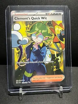 Clemont's Quick Wit 229/191 Full Art Ultra Rare Holo Pokemon Surging Sparks NM - Image 1