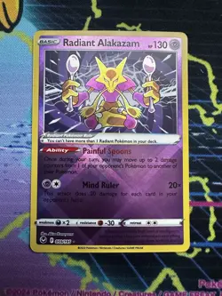 Pokemon TCG Radiant Alakazam Silver Tempest 059/195 Mint - Image 1