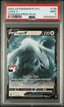2023-2024 POKEMON PLAY! POKEMON PRIZE PACK #138 LUGIA V PSA 9 - Image 1