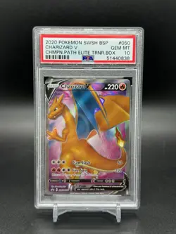 2020 Pokemon Champions Path ETB Promo Charizard V SWSH050 PSA Gem Mint 10 - Image 1
