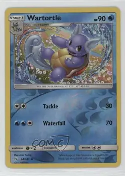 Wartortle Reverse Foil Pokemon Sun & Moon Team Up #24 - Image 1