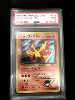 PSA 9 Mint Rocket's Moltres #146 Holofoil Pokemon 1998 Japanese Gym - Image 1