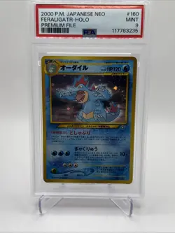 Pokemon TCG Feraligatr Neo #160 Holo Rare Japanese Premium File PSA 9 Mint 2000 - Image 1