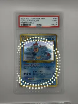 Pokemon TCG Feraligatr Neo #160 Holo Rare Japanese Premium File PSA 9 Mint 2000 - Image 3