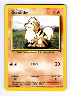 Growlithe Legendary Collection #045 (2002) Uncommon NM Pokemon - Image 1