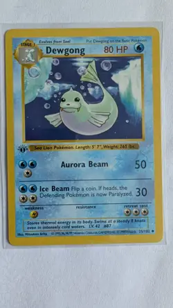 Dewgong 025/102 Base Set (Shadowless) Regular 1st Edition Pokemon TCG - Image 1