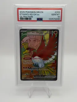 ETHAN'S HO-OH EX PSA 10 2025 POKEMON DESTINED RIVALS ULTRA RARE #209 - Image 1