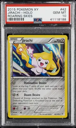 2015 POKEMON XY ROARING SKIES #42 JIRACHI-HOLO PSA 10 - Image 1