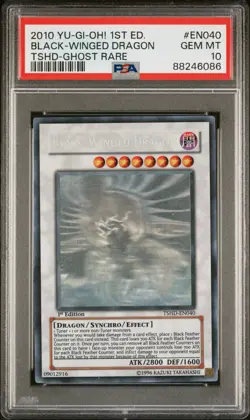 YUGIOH 1ST THSD-EN040 BLACK-WINGED DRAGON GHOST RARE PSA 10 GEM MINT #88246086 - Image 1