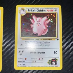 Pokemon TCG Erika's Clefable Gym Heroes Holo Rare Card 3/132 NM - Image 1